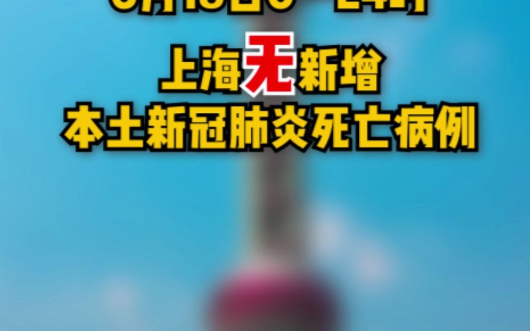 6月18日（0-24时）上海新增本土确诊病例3例、无症状感染者6例