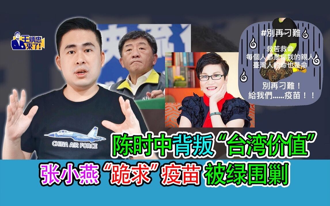 王炳忠：陈时中背叛“台湾价值” 张小燕“跪求”疫苗被绿围剿