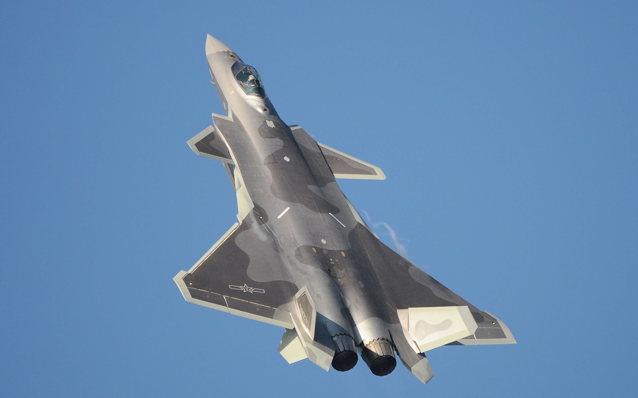 歼-20在珠海机场上空进行单机特技表演