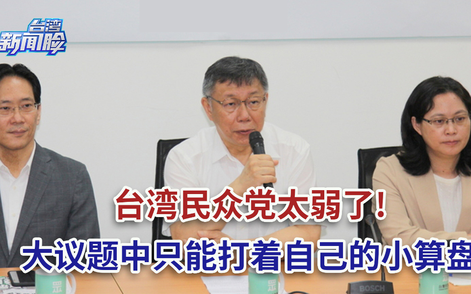 台湾民众党太弱了，大议题中只能打着自己的小算盘