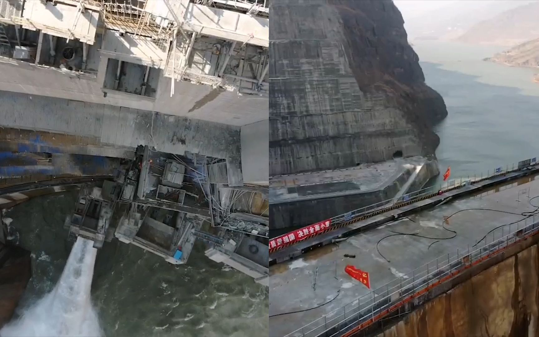 航拍世界在建最大水电站蓄水现场：高程突破700米即将迎来发电