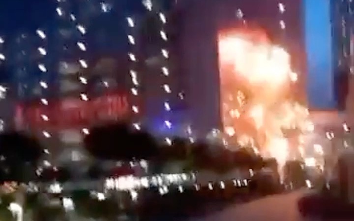 莫斯科市中心大楼被无人机击中