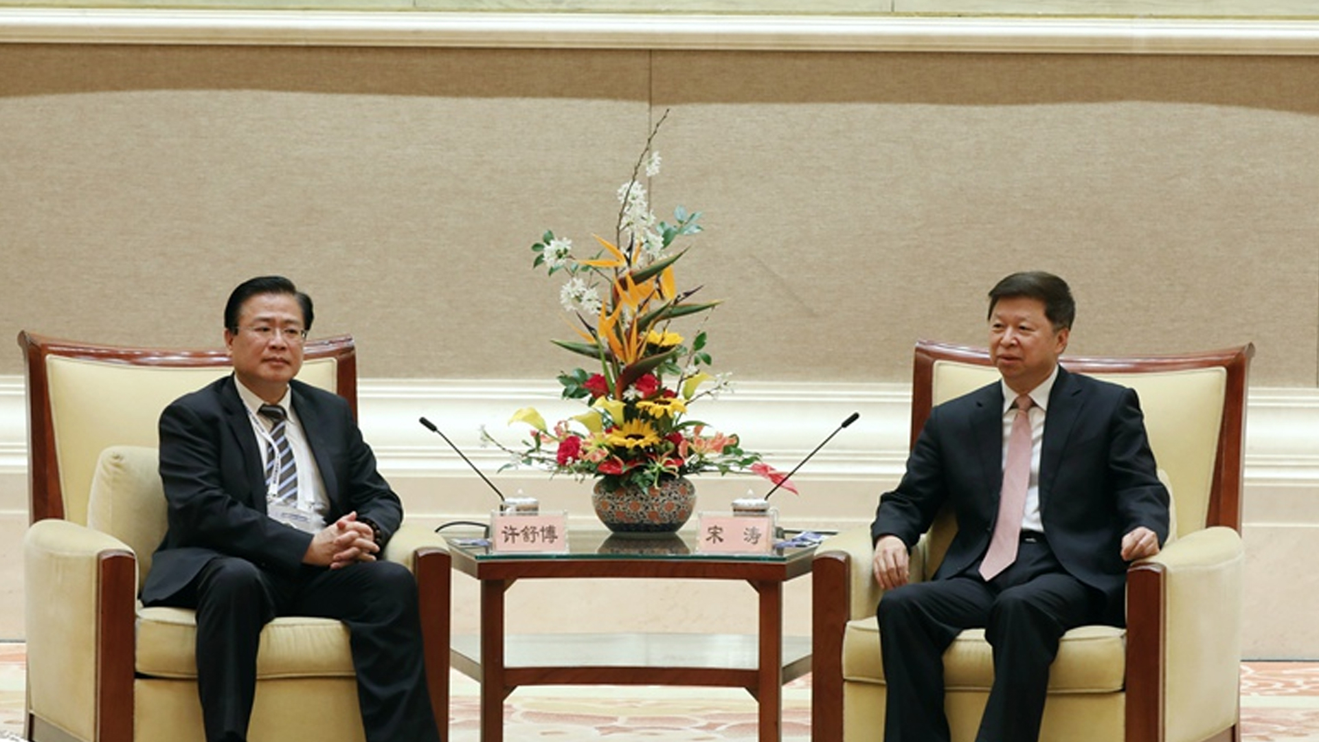 宋涛会见台湾商业总会大陆经贸交流团