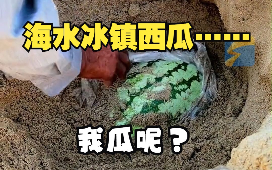 本地人将西瓜埋进沙滩想用海水冰镇 结果涨潮后瓜没了 网友：快说你是来威海旅游的