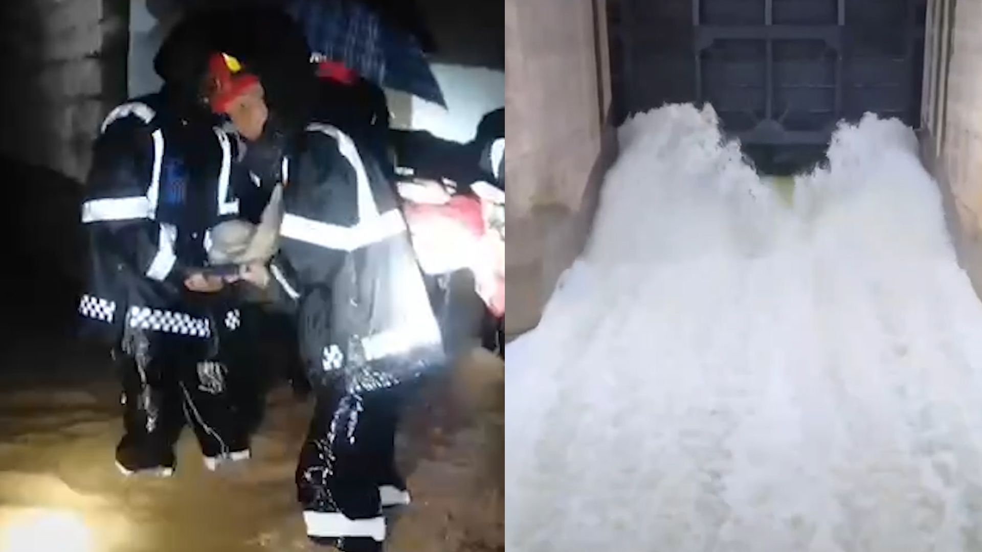 直击山东济宁特大暴雨：消防积水中营救被困群众 水库开闸泄洪