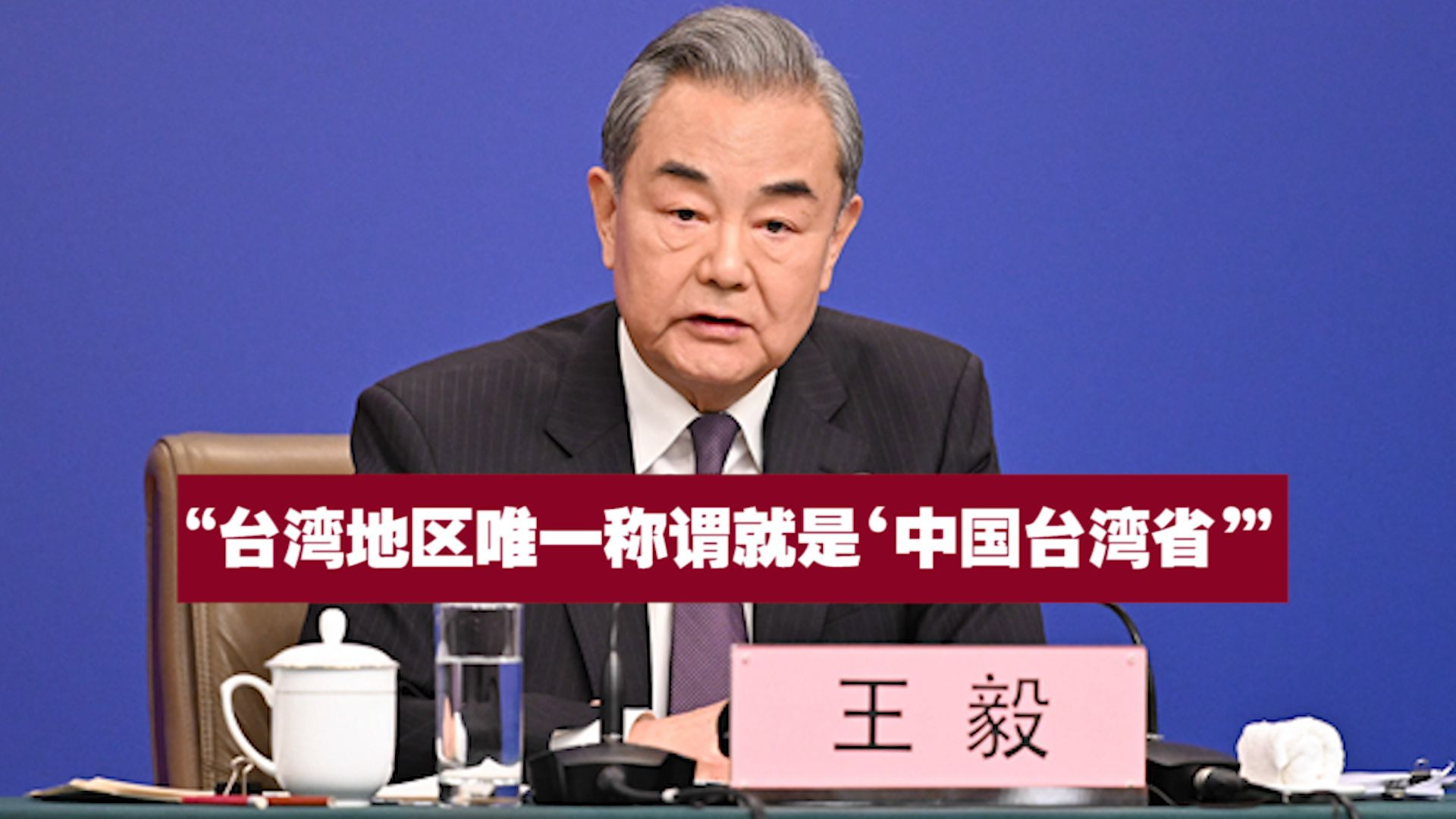 王毅：台湾地区唯一称谓就是“中国台湾省”