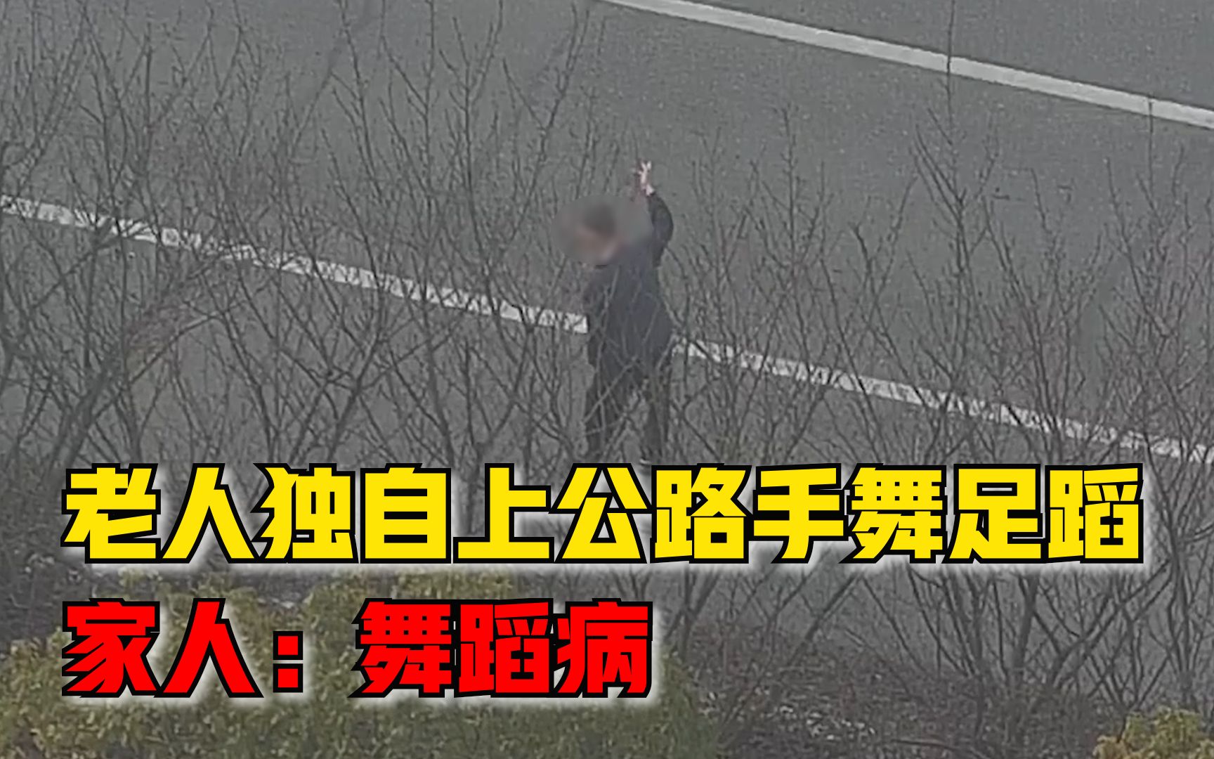 安徽一老人独自上公路手舞足蹈，家人：舞蹈病，会更加细心照看