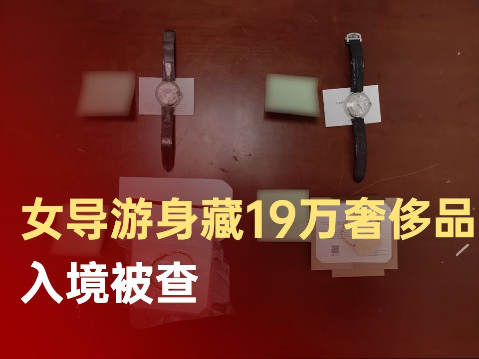 女导游藏19万奢侈品入境被查