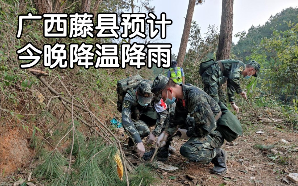 广西藤县预计今晚降温降雨，降雨或影响坠机现场救援