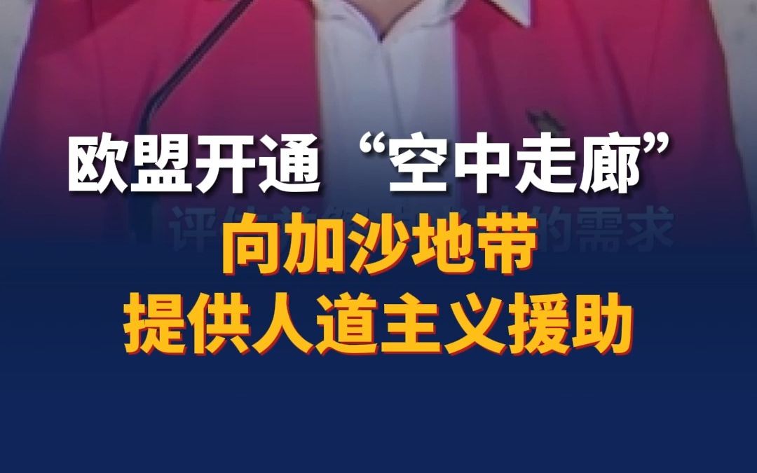 欧盟开通“空中走廊”向加沙地带提供人道主义援助