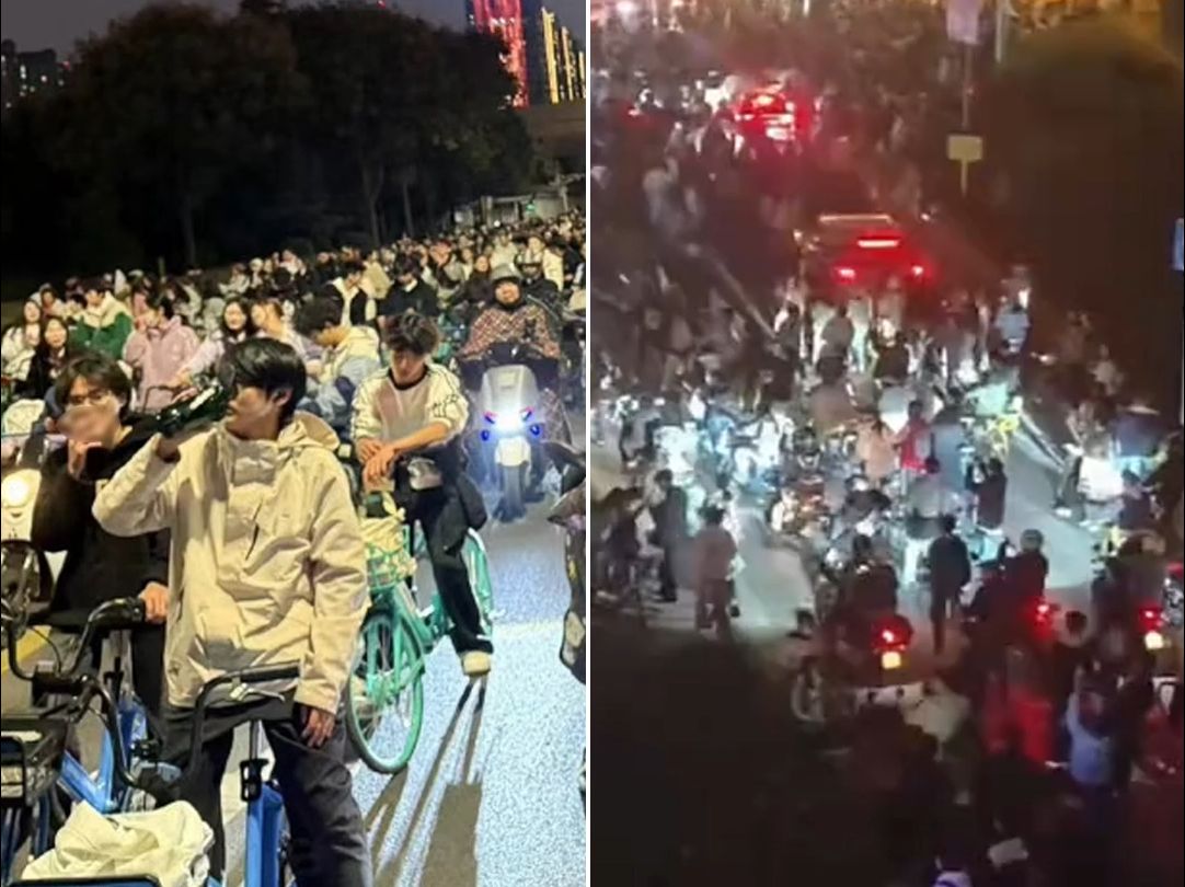 郑州大学生“夜骑”爆火，多条路段严重拥堵，被“骑行大军”完全占据