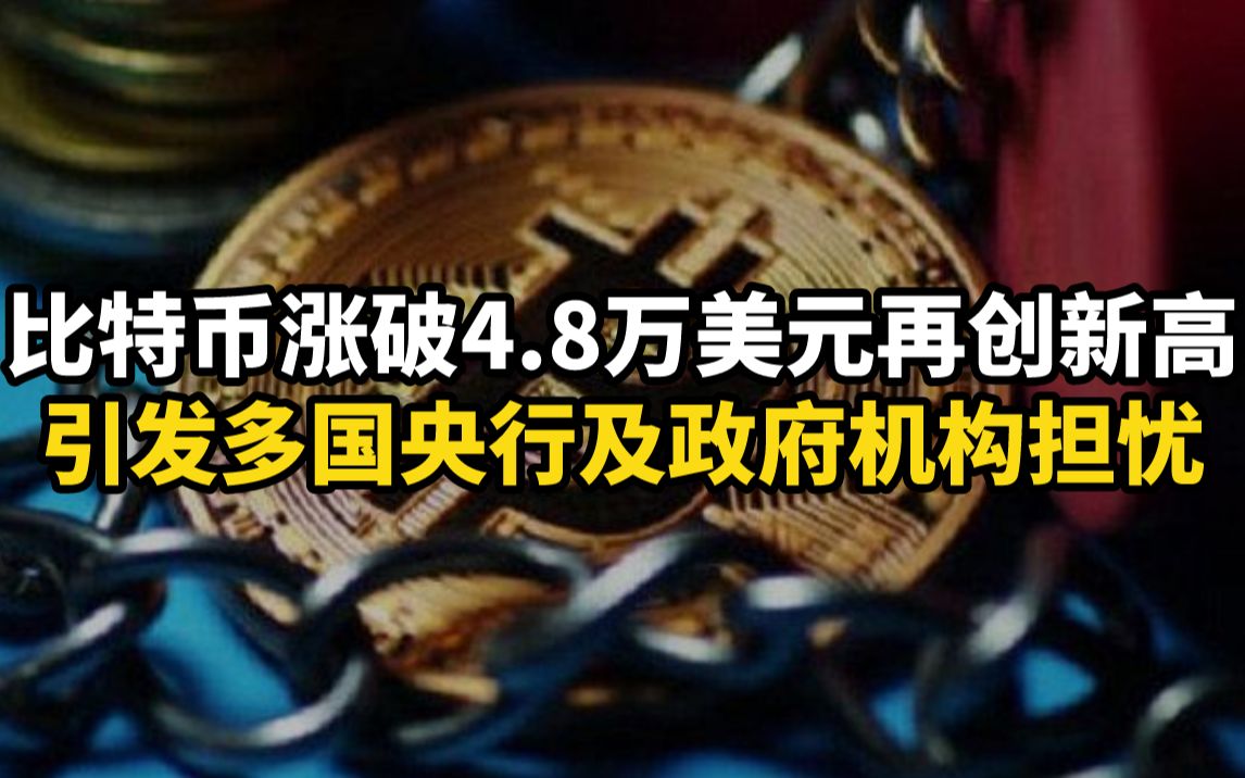 比特币涨破4.8万美元再创新高，引发多国央行及政府机构担忧