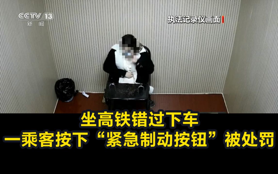 坐高铁错过下车，一乘客按下“紧急制动按钮”被处罚