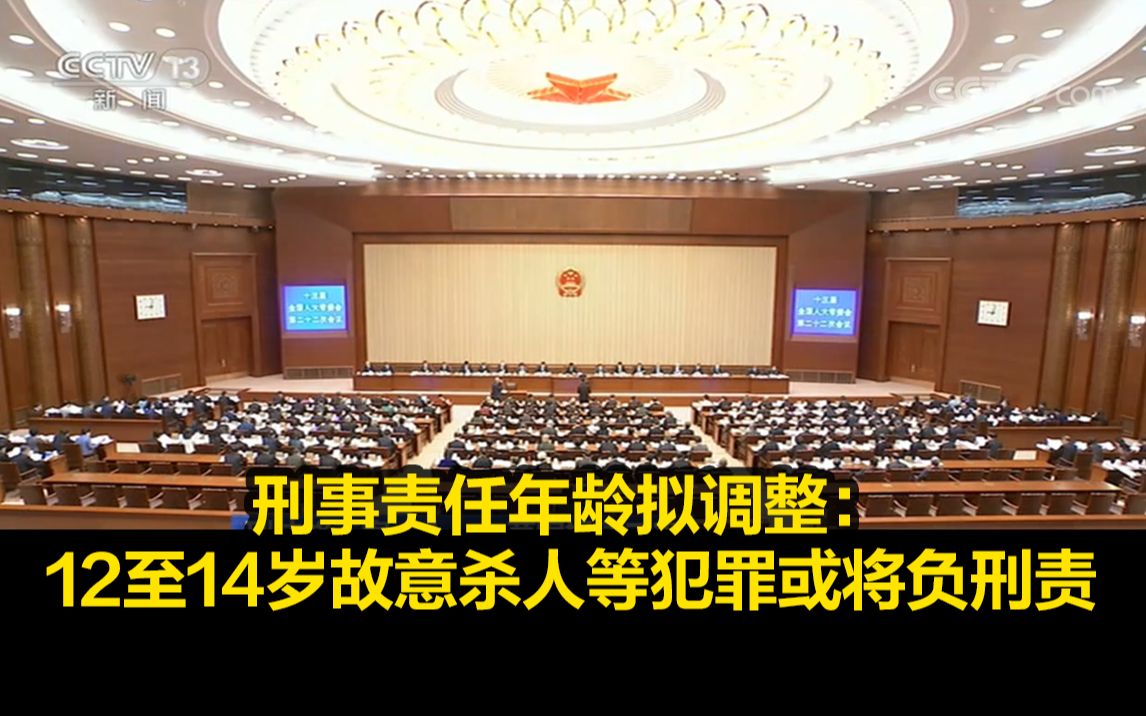 刑事责任年龄拟调整：12至14岁故意杀人等犯罪或将负刑责