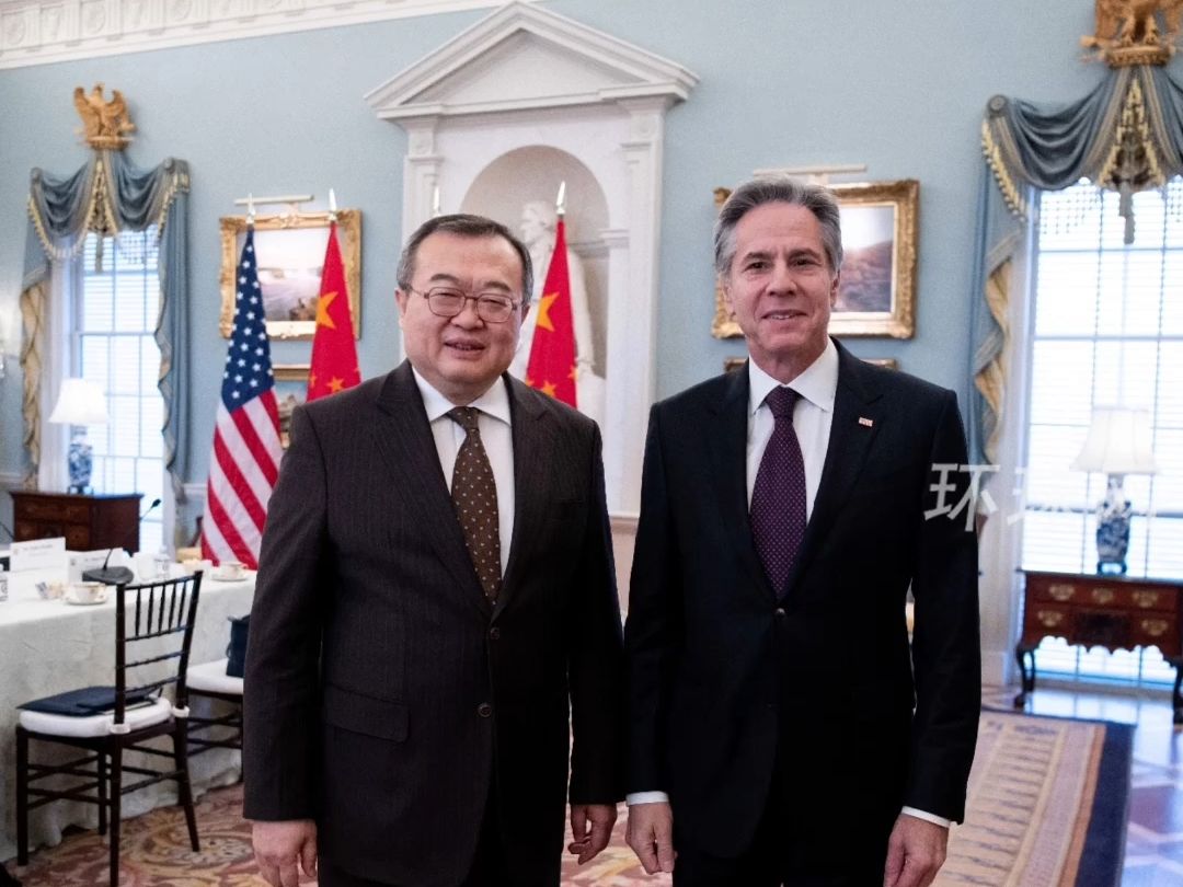 中联部部长刘建超会见美国国务卿布林肯