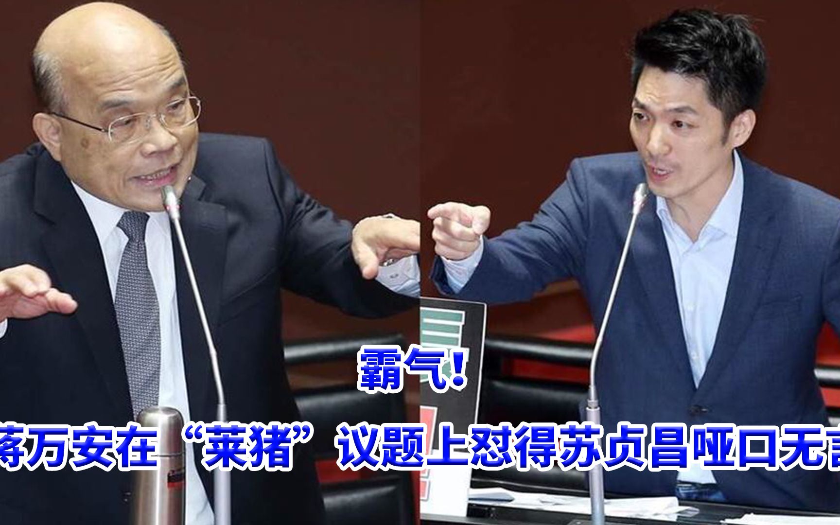 霸气！蒋万安在“莱猪”议题上怼得苏贞昌哑口无言，表现亮眼
