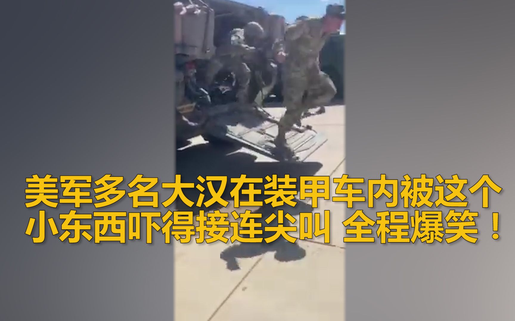 美军多名大汉在装甲车内被这个小东西吓得接连尖叫 全程爆笑！