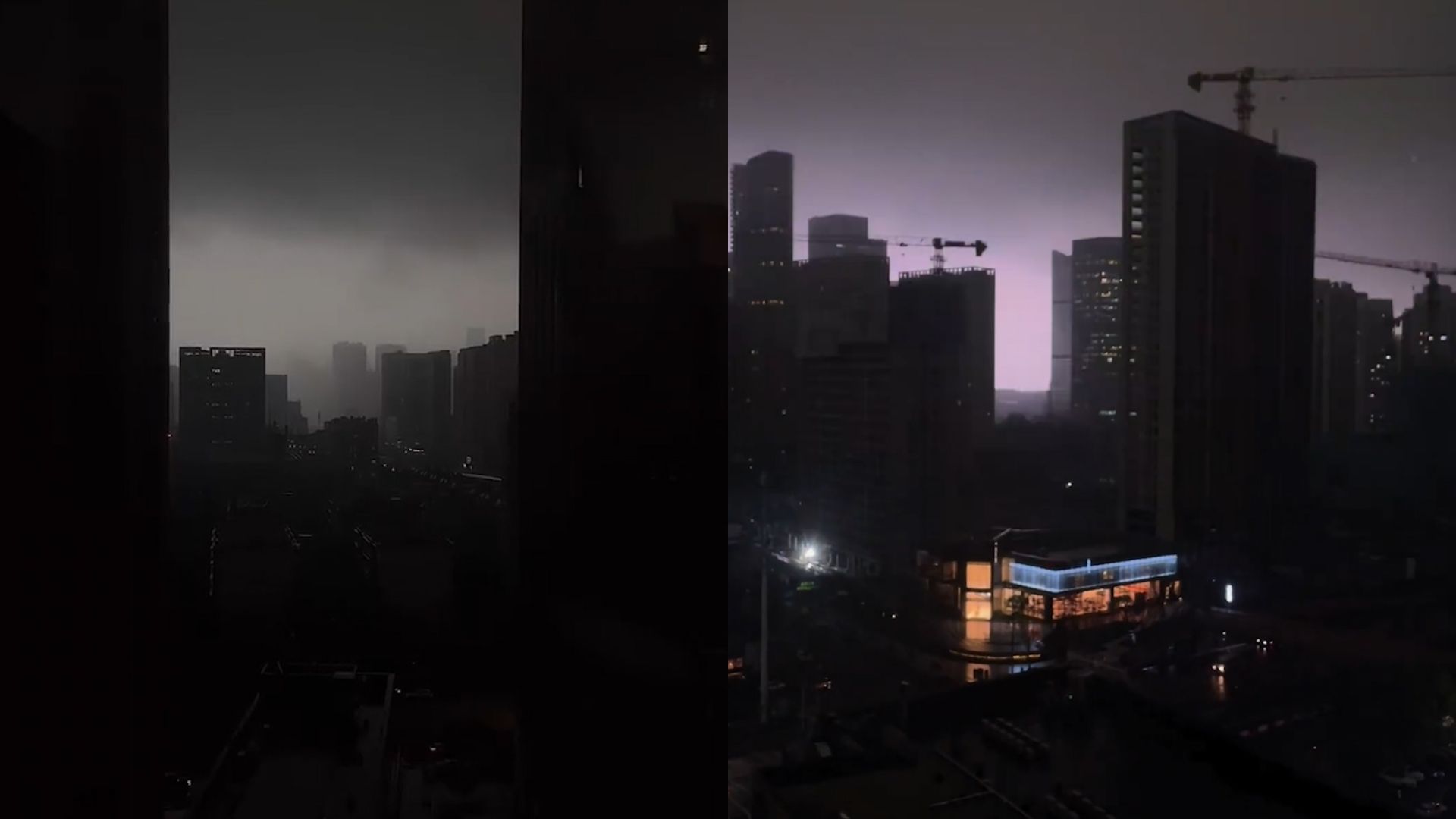 实拍武汉暴雨来袭“一秒天黑”：乌云遮城，闪电、惊雷随之而来