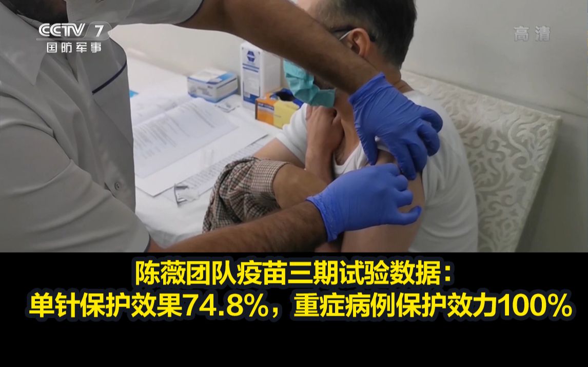 重磅！巴方公布陈薇团队疫苗三期试验数据：单针保护效果74.8%，重症病例保护效力100%