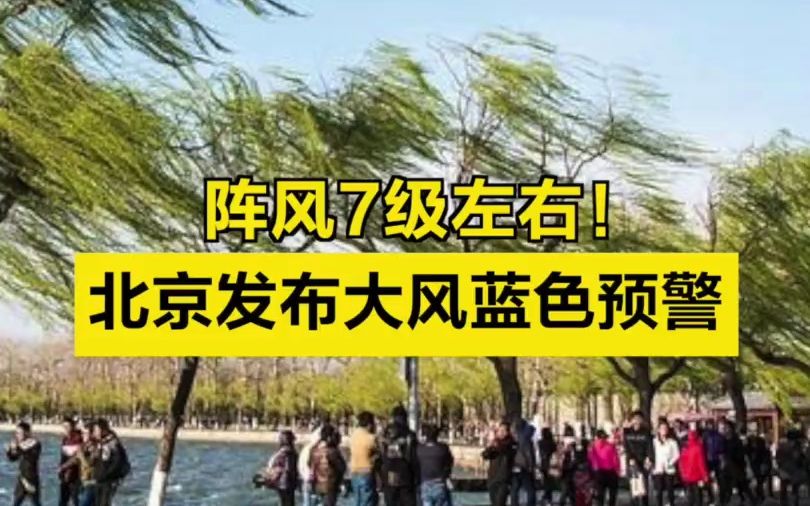 阵风7级左右！北京发布大风蓝色预警